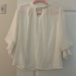 Forever 21 white blouse with ruffle sleeves